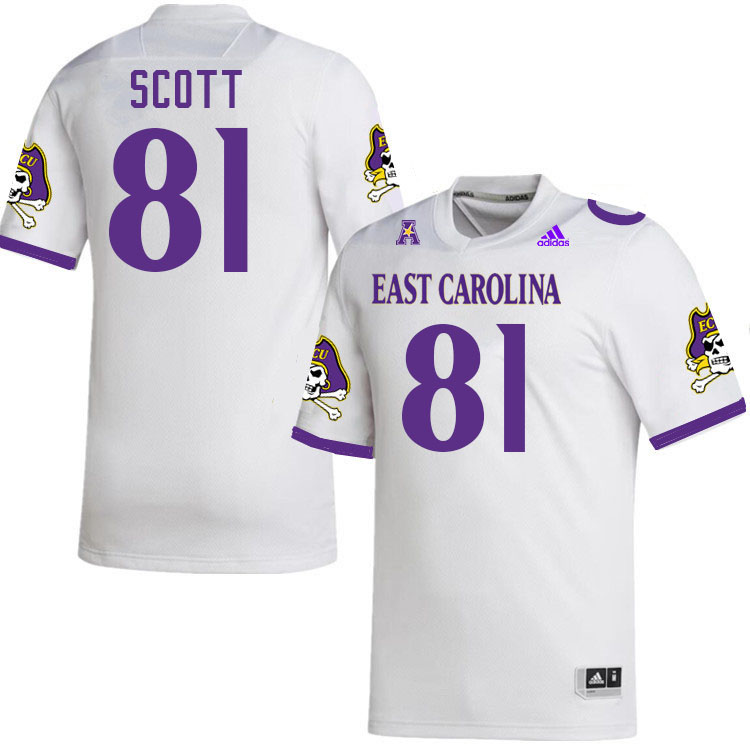 #81 Mason Scott East Carolina Pirates College Football Jersey Stitched-White